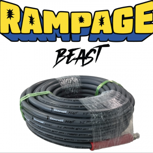 RAMPAGE BEAST 100ft Smooth Gray 1/2" Double Wire 6200 PSI High Pressure Hose
